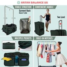 Load image into Gallery viewer, Artan Balance Duffle Dance Bag with Portable Costume Garment Rack 28"