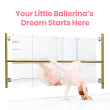 Load image into Gallery viewer, Kids Wall Mounted Ballet Barre 2ft/4ft with Mirror 3-Height Adjustable Bar