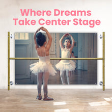Load image into Gallery viewer, Kids Wall Mounted Ballet Barre 2ft/4ft with Mirror 3-Height Adjustable Bar