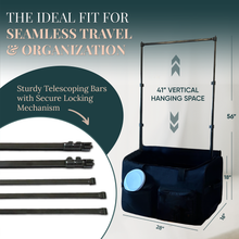 Load image into Gallery viewer, Artan Balance 28″ Rolling Dance Trolley Bag With Garment Rack & Multiple Storage Pockets – Available in Royal Black & Sparkling