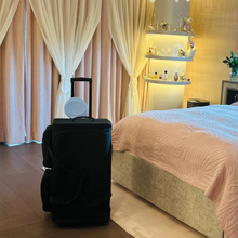 Load image into Gallery viewer, Artan Balance 28″ Rolling Dance Trolley Bag With Garment Rack & Multiple Storage Pockets – Available in Royal Black & Sparkling