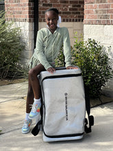 Load image into Gallery viewer, Pre Loved Artan Balance 28″ Rolling Dance Trolley Bag With Garment Rack – Royal Sparkling