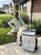 Load image into Gallery viewer, Pre Loved Artan Balance 28″ Rolling Dance Trolley Bag With Garment Rack – Royal Sparkling