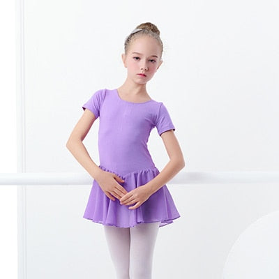 Kids Girls Gymnastics Short Sleeve Ballet Dance Outfit Leotards