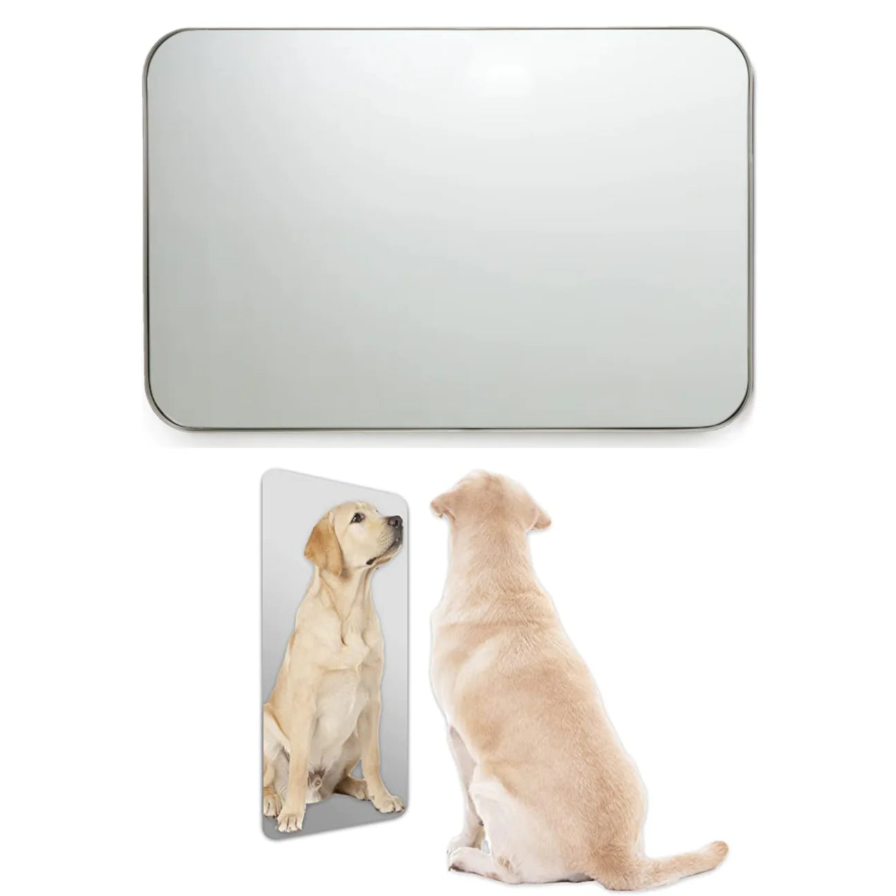 Pull and Stair Unbreakable Kids Wall Mirror - Heavy Duty Plexiglass Acrylic, Rounded Corners