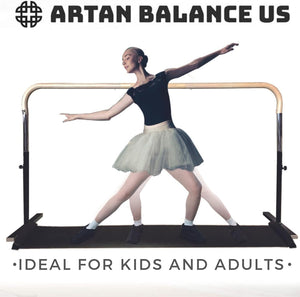 Home Workout System - Includes 6 Ft Height Adjustable Ballet Barre & Slide Board