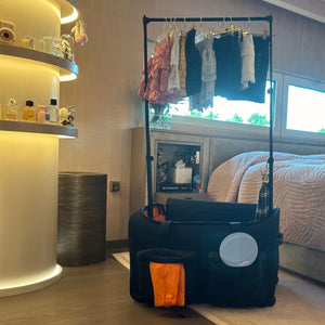 Artan Balance Duffle Dance Bag with Portable Costume Garment Rack 28" Available in Royal Black & Sparkling