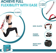 Load image into Gallery viewer, Leg Stretching Strap with 8 Loops - Non-Elastic 71&#39;&#39;