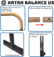 Load image into Gallery viewer, Home Workout System - Includes 6 Ft Height Adjustable Ballet Barre &amp; Slide Board