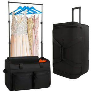 Artan Balance 28″ Rolling Dance Trolley Bag With Garment Rack & Multiple Storage Pockets – Available in Royal Black & Sparkling