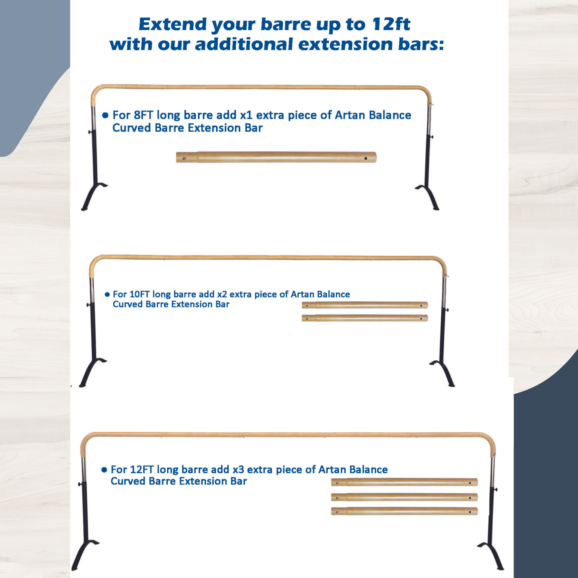 NEW!!! Ballet Barre SWAN LAKE Portable for Home or Studio, 6 ft Extend ...