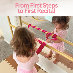 Kids Wall Mounted Ballet Barre 2ft/4ft with Mirror 3-Height Adjustable Bar