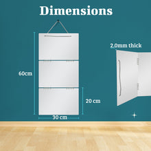 Load image into Gallery viewer, Foldable Mirror Set (3pc), 30x20cm Acrylic Panels - Portable Travel Mirror with Hanging Rope &amp; Storage Bag
