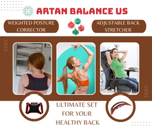Load image into Gallery viewer, NEW!!! Artan Balance Weighted Posture Corrector Vest or Set with Adjustable Back Stretcher