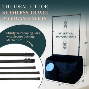 Artan Balance 28″ Rolling Dance Trolley Bag With Garment Rack & Multiple Storage Pockets – Available in Royal Black & Sparkling