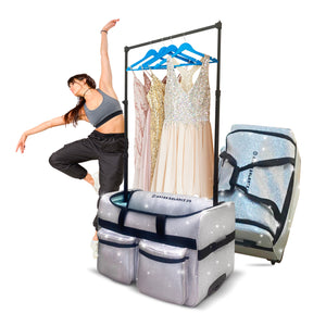 Pre Loved Artan Balance 28″ Rolling Dance Trolley Bag With Garment Rack – Royal Sparkling