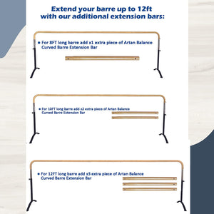 Barre Extension for 6Ft Bar Curved Ballet Barre