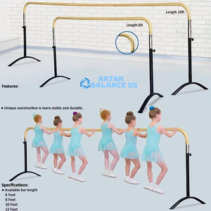 Artan Balance Extension 6Ft Single Bar Curved Ballet Barre