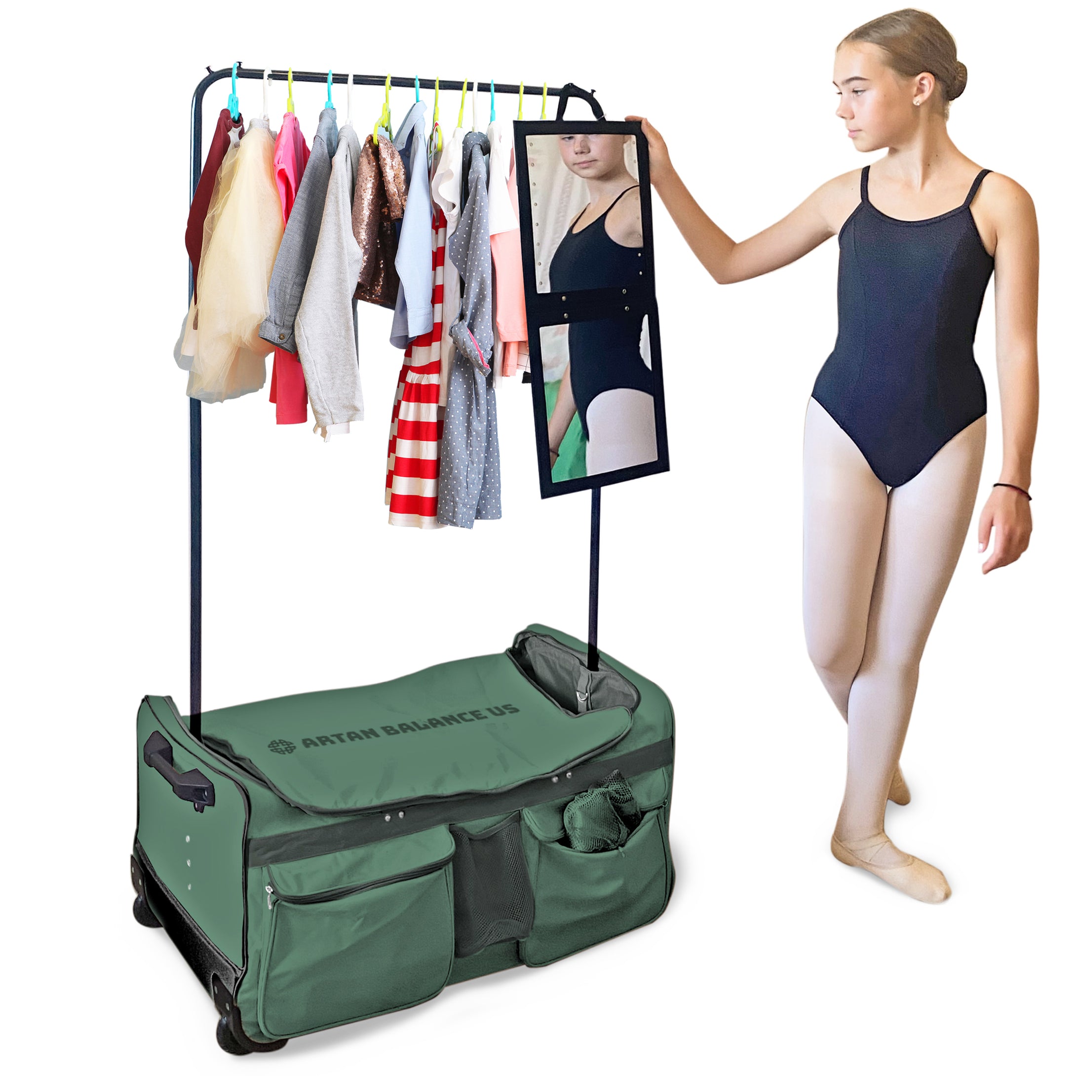 Artan Balance Duffle Dance Bag with Portable Costume Garment Rack