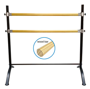 SET Double Bar Barre - Curved Legs - PINEWOOD Bar and Marley Dance Floor for Home or Studio