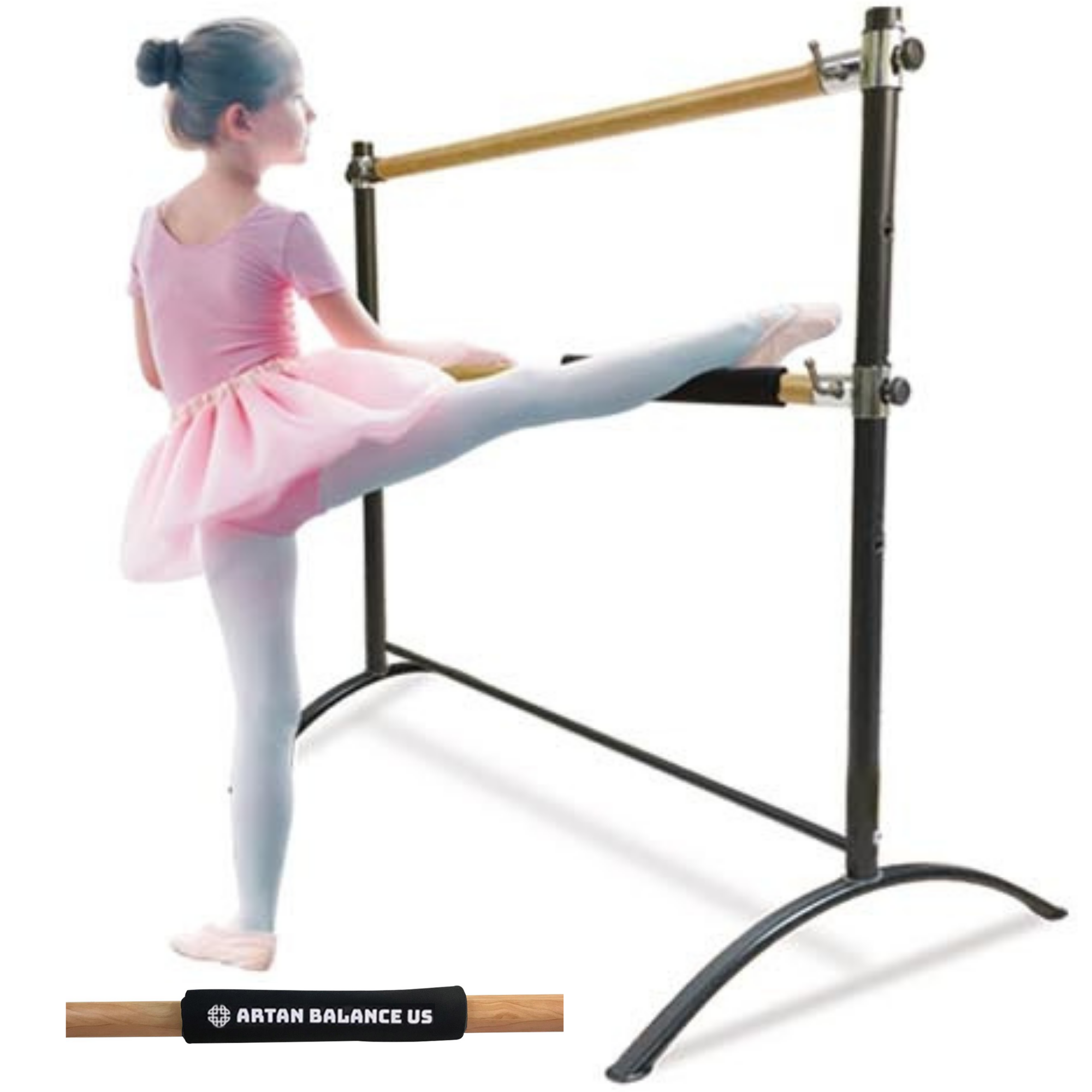 Single Bar Barre - Curved Legs WHITE COFFEE - SLEEPING BEAUTY