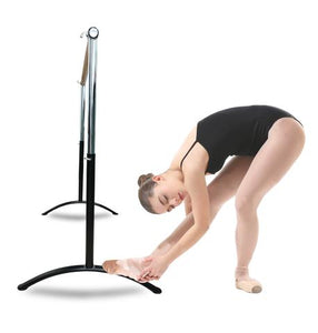 SET Single Bar Barre - Curved Legs - PINEWOOD Bar and Marley Dance Floor for Home or Studio