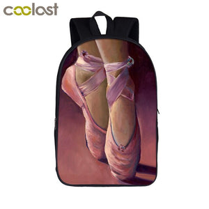 Cartoon Ballet Dancer Print Backpack