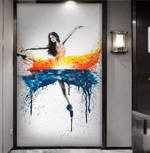 HD Printed Painting Dancing Ballerina