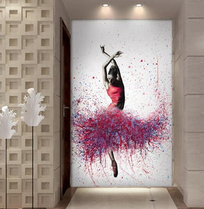 HD Printed Painting Dancing Ballerina
