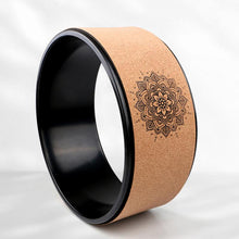 Load image into Gallery viewer, Natural Cork Yoga Wheel with Buddha Lotus