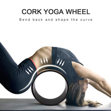 Load image into Gallery viewer, Natural Cork Yoga Wheel with Buddha Lotus
