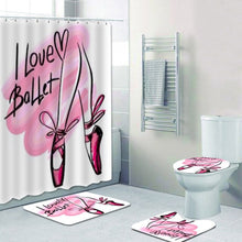 Load image into Gallery viewer, Ballerina Shower Curtain and Bath Mat Set