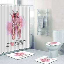 Load image into Gallery viewer, Ballerina Shower Curtain and Bath Mat Set