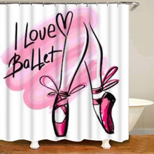 Load image into Gallery viewer, Ballerina Shower Curtain and Bath Mat Set