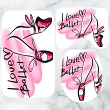 Load image into Gallery viewer, Ballerina Shower Curtain and Bath Mat Set