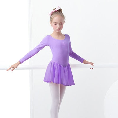 Girls Cute Leotard for Dance, Gymnastics and Ballet With Chiffon Skirt