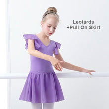 Load image into Gallery viewer, Girls Cute Leotard for Dance, Gymnastics and Ballet With Chiffon Skirt